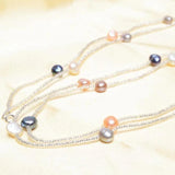 Freshwater Baroque Pearl Bracelet 925 Silver Clasp Crystal Beads