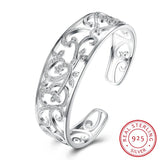 925 Silver Branch Bracelet Hollow Bangle Women Gift Fine Jewelry