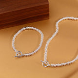 925 Sterling Silver HipHop Round Chain Bracelet Vintage Hasp Bracelet