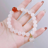 Ruifan Peach Light Pink Rose Quartz Red Agate Bracelet YBR754