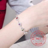 Colorful Zirconia Bracelet 925 Silver Extender Lady Bangle