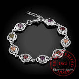 Colorful Zirconia Bracelet 925 Silver Extender Lady Bangle