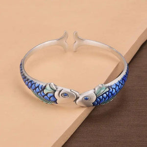 925 Silver Fish Bracelet Vintage Hasp Birthday Gift
