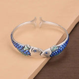 925 Silver Fish Bracelet Vintage Hasp Birthday Gift