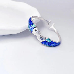 925 Silver Fish Bracelet Vintage Hasp Birthday Gift