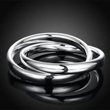 925 Sterling Silver Double Big Ring Bangle Bracelet