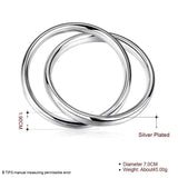 925 Sterling Silver Double Big Ring Bangle Bracelet