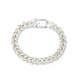 925 Silver 10mm Chain Wedding Bracelet Charm Gift