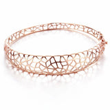 14K Rose Gold Hollow Charm Bracelet for Women - Purple, Wide Version