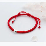 925 Silver Heart Red Rope Bracelet Women Friendship Jewelry