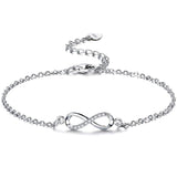 925 Silver Infinity Bracelet Zircon 8 Word, Gift