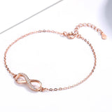 925 Silver Infinity Bracelet Zircon 8 Word, Gift