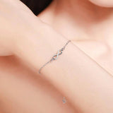 925 Silver Infinity Bracelet Zircon 8 Word, Gift