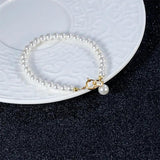 Round Pearl 925 Sterling Silver Bracelet Party Wedding Jewelry For Women