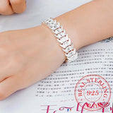 925 Silver Snowflake Bracelet Chunky Big Chain Bracelet for Men
