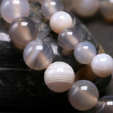 Natural Gray Agates Beads Bracelet for Men