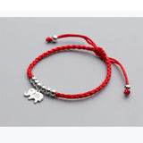 Little Elephant 925 Silver Bracelet Red String Charm Bracelet