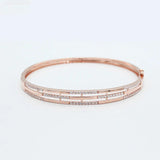 Purple Crystal Bracelet for Women 14K Rose Gold Wedding Jewelry