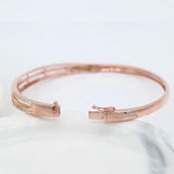 Purple Crystal Bracelet for Women 14K Rose Gold Wedding Jewelry