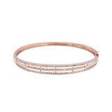 Purple Crystal Bracelet for Women 14K Rose Gold Wedding Jewelry