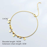 Minimalist 925 Sterling Silver Disc Charm Bracelets for Women