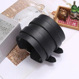 Men's Punk Leather Bracelet Double Wide