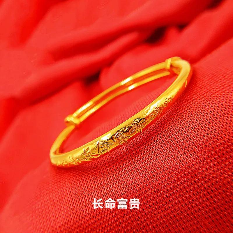 Fine Jewelry 24KT Bracelet Bangle for Child Birthday Gift