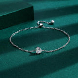 Heart Shape Bracelet Love Sterling Silver Diamond Engagement Wedding