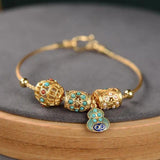 Xiyuan S925 Sterling Silver Gold-Plated Enamel Cloisonne Bra