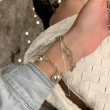 S925 Sterling Silver Love Bracelet for Women Students Jewelry