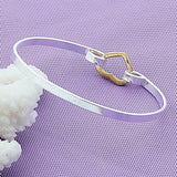 925 Silver Heart Bangle Bracelet Wedding Engagement Charm Party Jewelry