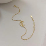 925 Silver Star Moon Chain Bracelet INS Personality 14K Plated Crescent Jewelry