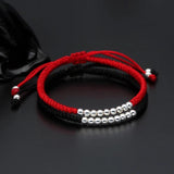 925 Sterling Silver Red String Charm Bracelet for Women