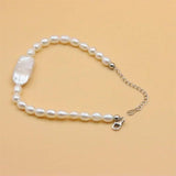 ZFSILVER 925 Silver Pearl Bracelet Baroque Rectangle Gift Jewelry