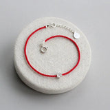925 Silver Red Line Rope Charm Bracelet for Women