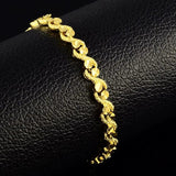 24K Real Gold Plated Bracelet for Women's Wedding Jewelry