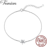 925 Silver Plum Bossom Bracelets Flower Zircon Sweet Fine Jewelry