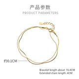 925 Sterling Silver Double Snake Bone Link Bracelets Minimalist Wedding Jewelry