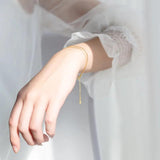 925 Sterling Silver Double Snake Bone Link Bracelets Minimalist Wedding Jewelry