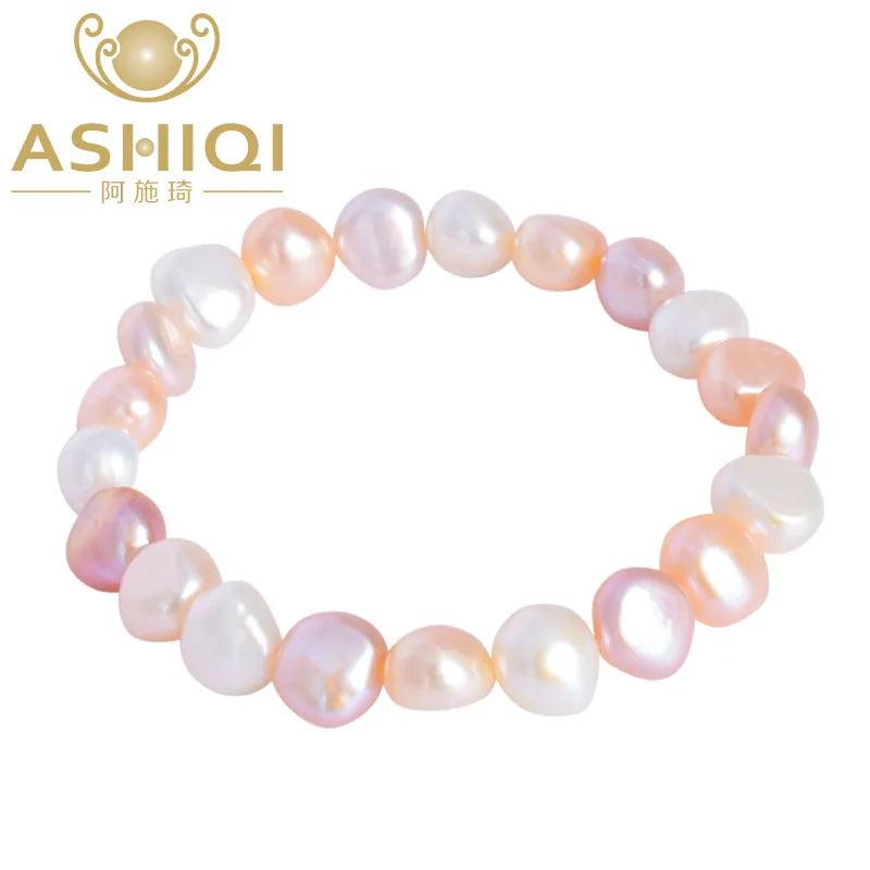 Colorful Baroque Pearl Bracelet for Women Wedding 8-9mm