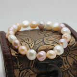 Colorful Baroque Pearl Bracelet for Women Wedding 8-9mm
