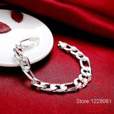 Men's 925 Silver 12mm Chains Bracelet Bangle