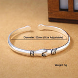 Sterling Silver Handshake Cuff Bracelet for Women Vintage Wedding Jewelry