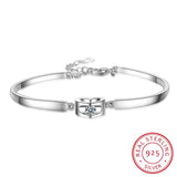 925 Silver Crystal Heart Shaped Bracelet Valentines Gift