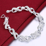 925 Silver Dragon Chain Bracelet Charm Wedding Engagement Jewelry