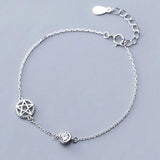 925 Sterling Silver Pentagram Star of David Bracelet