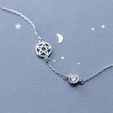 925 Sterling Silver Pentagram Star of David Bracelet