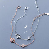 925 Sterling Silver Pentagram Star of David Bracelet
