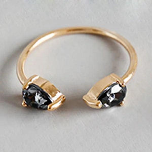 S925 Silver Natural Crystal Rings Silver Charm Woman Girl Jewelry
