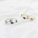 S925 Silver Natural Crystal Rings Silver Charm Woman Girl Jewelry